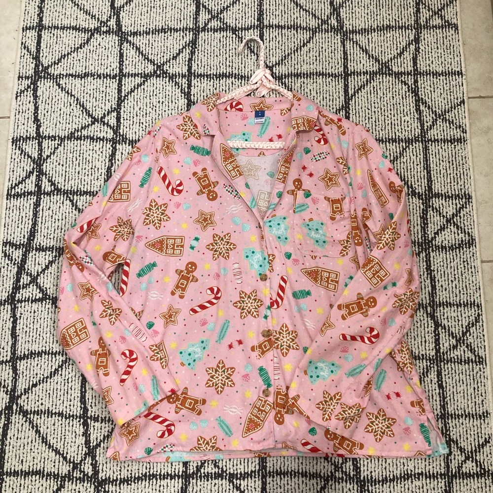Old navy Christmas flannel pj shirt size large